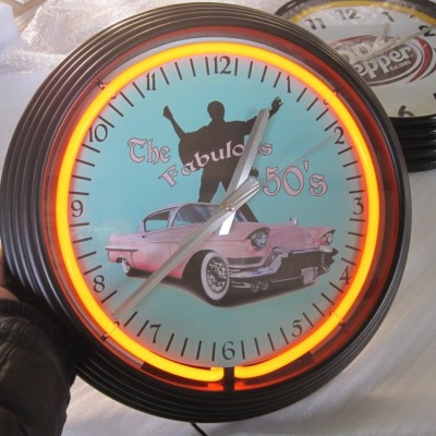 Plastic frame Neon Clockdistributor Clock