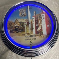 wholesale china factory price 15inch neon clock with chromed double neon ring