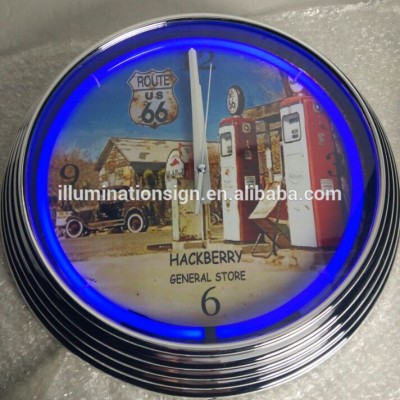 China Decoration Customized Neon Bulb Tower Shape Clock